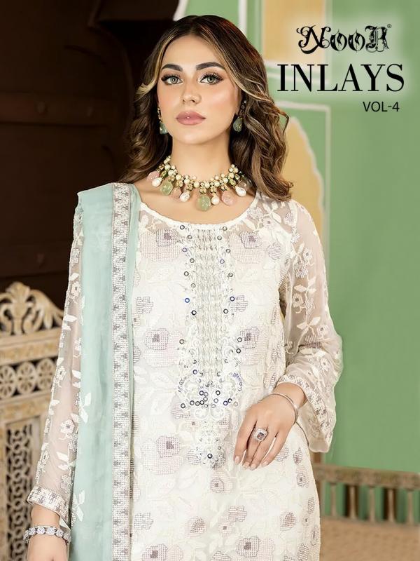 Noor Inlays 4 Heavy Embroidery Georgette Salwar Kameez Collection